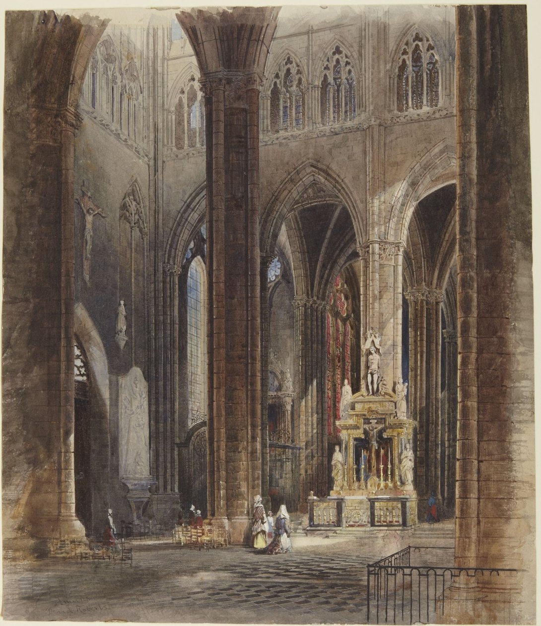 Interno della Cattedrale di Amiens da David Roberts