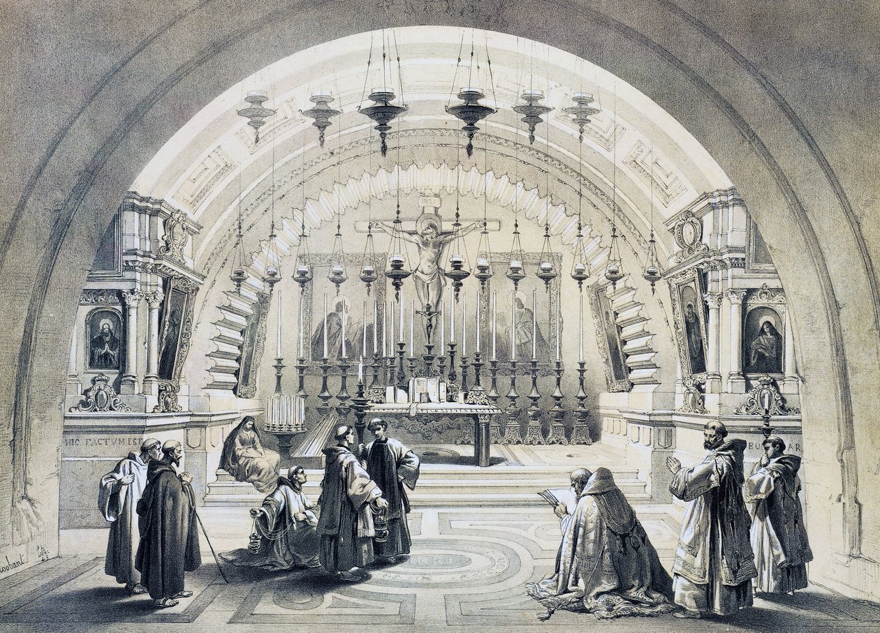 Interno della Chiesa del Santo Sepolcro, Gerusalemme da David Roberts