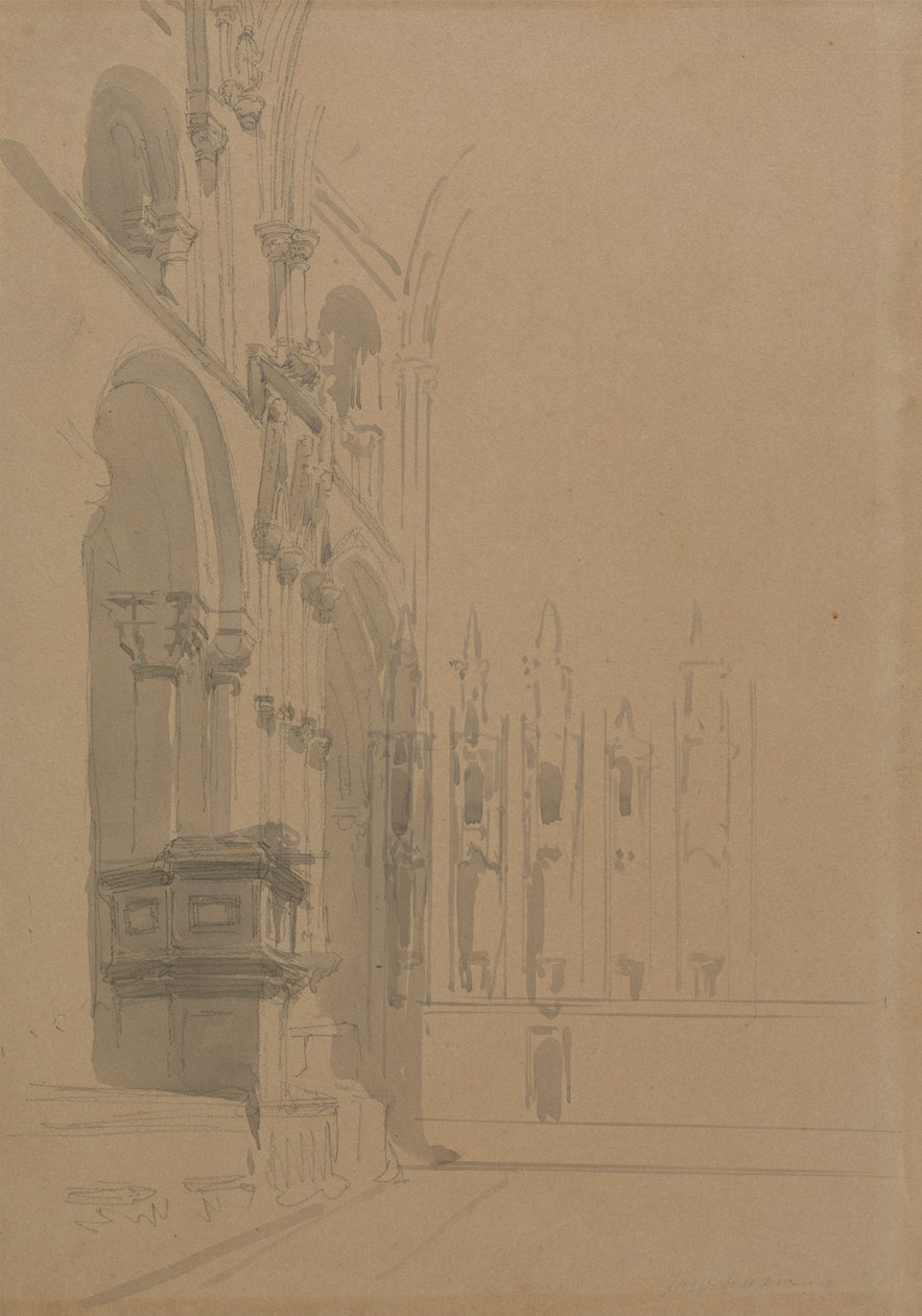Interno della Cattedrale di Durham da David Roberts