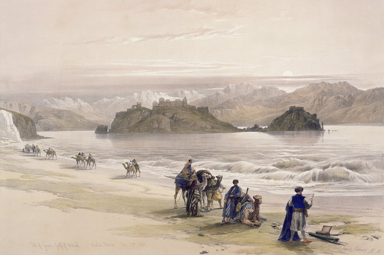 Isola di Graie, Golfo di Akabah, Arabia Petraea, 27 febbraio 1839, tavola 108 dal Volume III di 