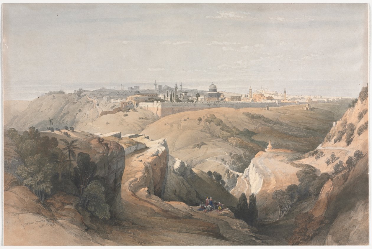 Gerusalemme dal Monte degli Ulivi, 1839 da David Roberts