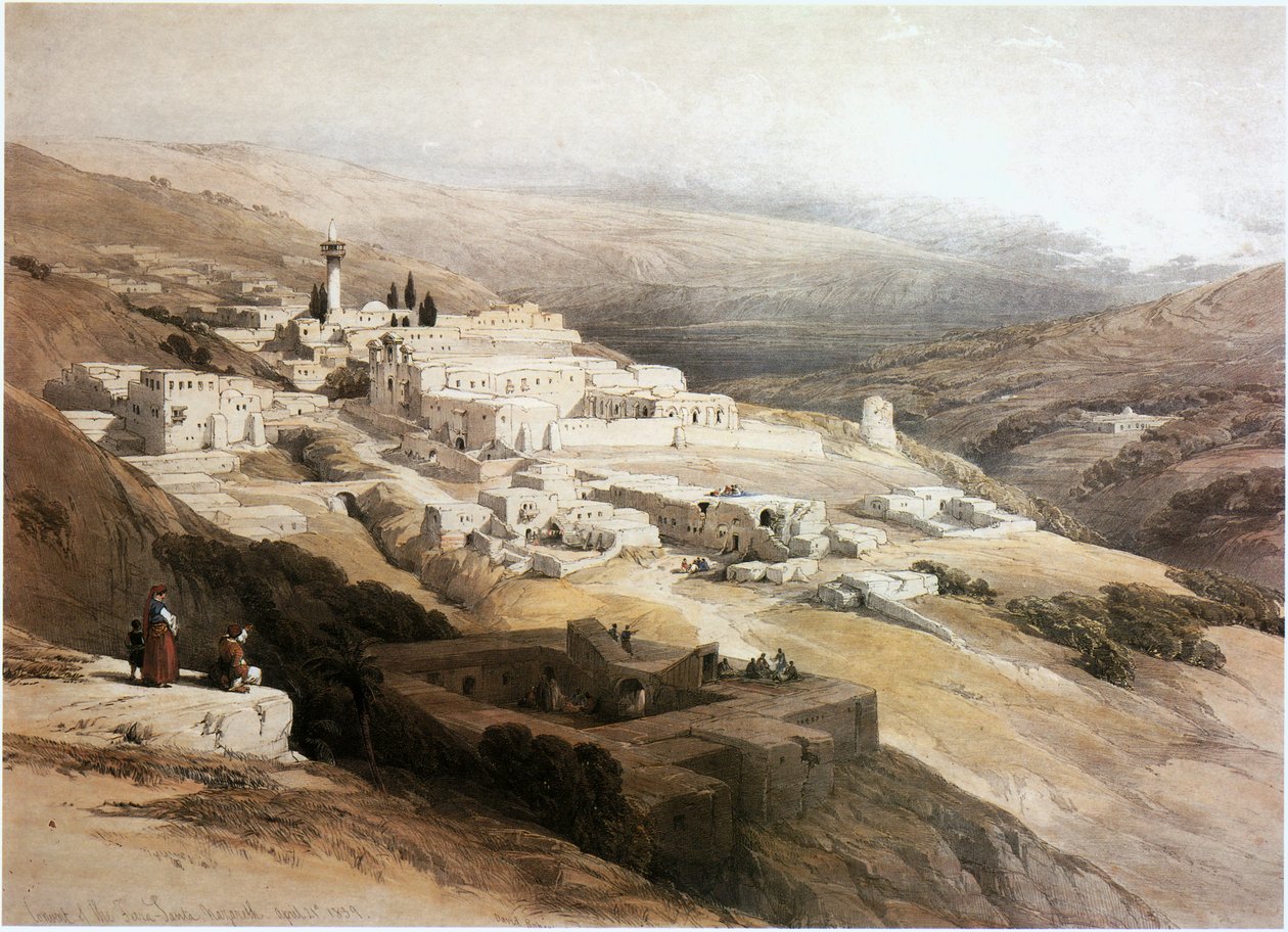 Nazareth, Monastero dei Frati Francescani, Israele (incisione) da David Roberts