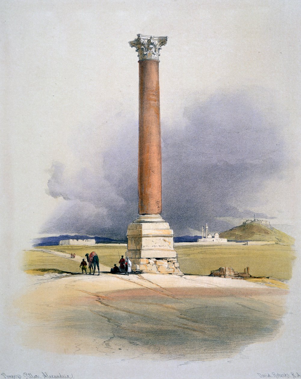 Colonna di Pompeo, Alessandria, XIX secolo da David Roberts