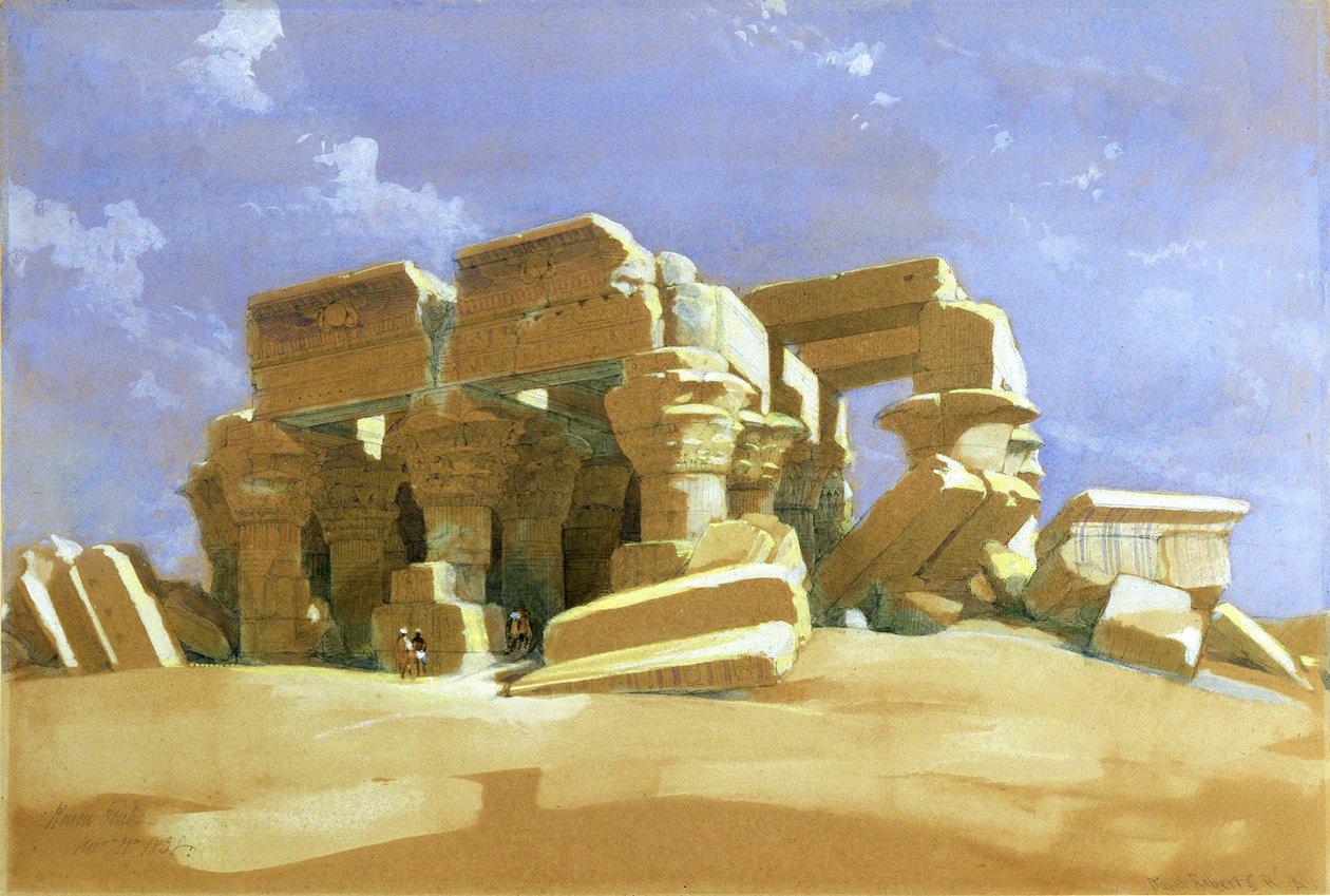 Portico del Tempio di Kom Ombo, Alto Egitto, 1838 da David Roberts