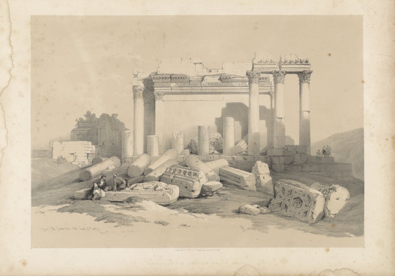 Rovine del portico orientale del Tempio di Baalbec da David Roberts