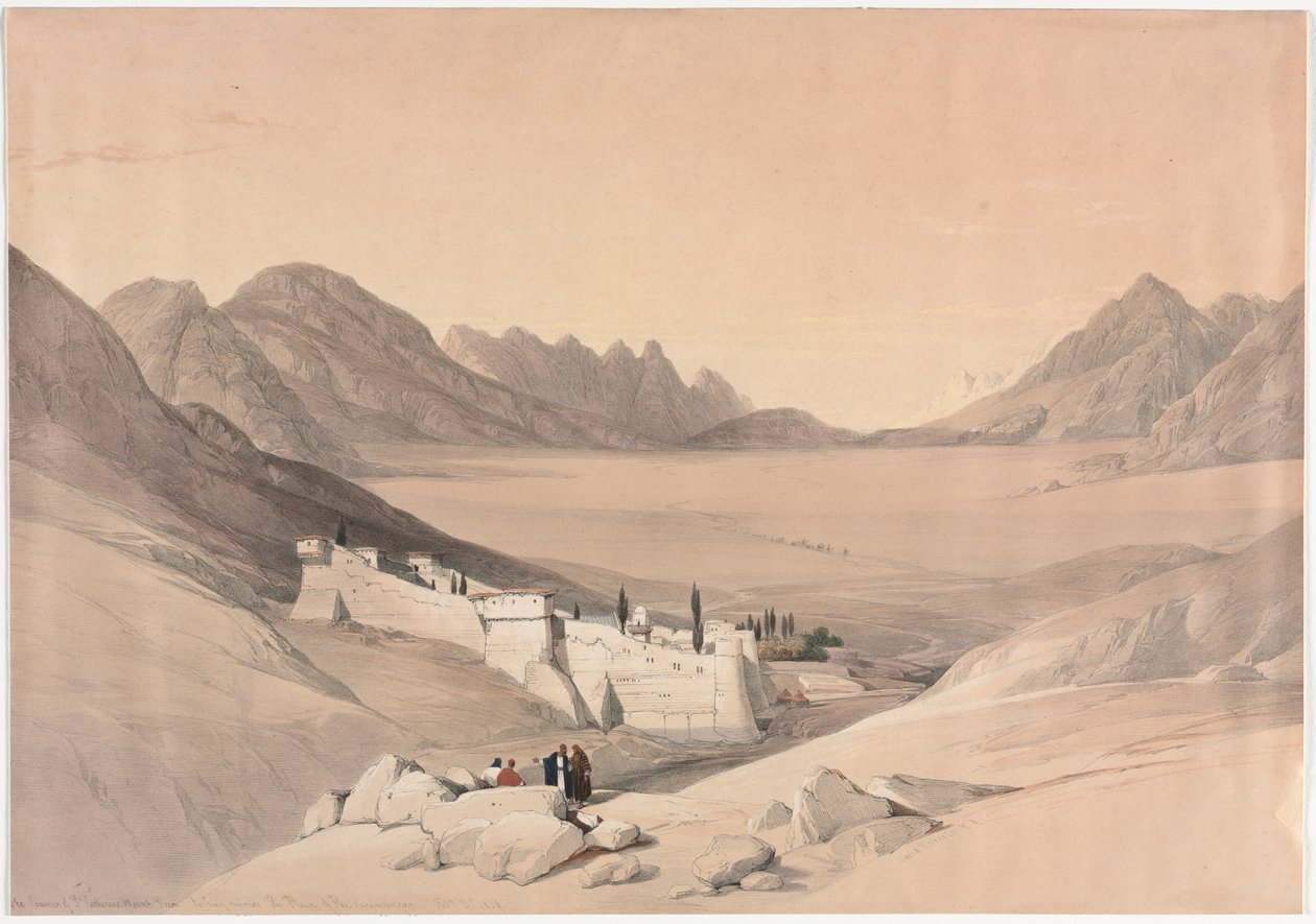 Convento di Santa Caterina, Monte Sinai, guardando verso la pianura dell