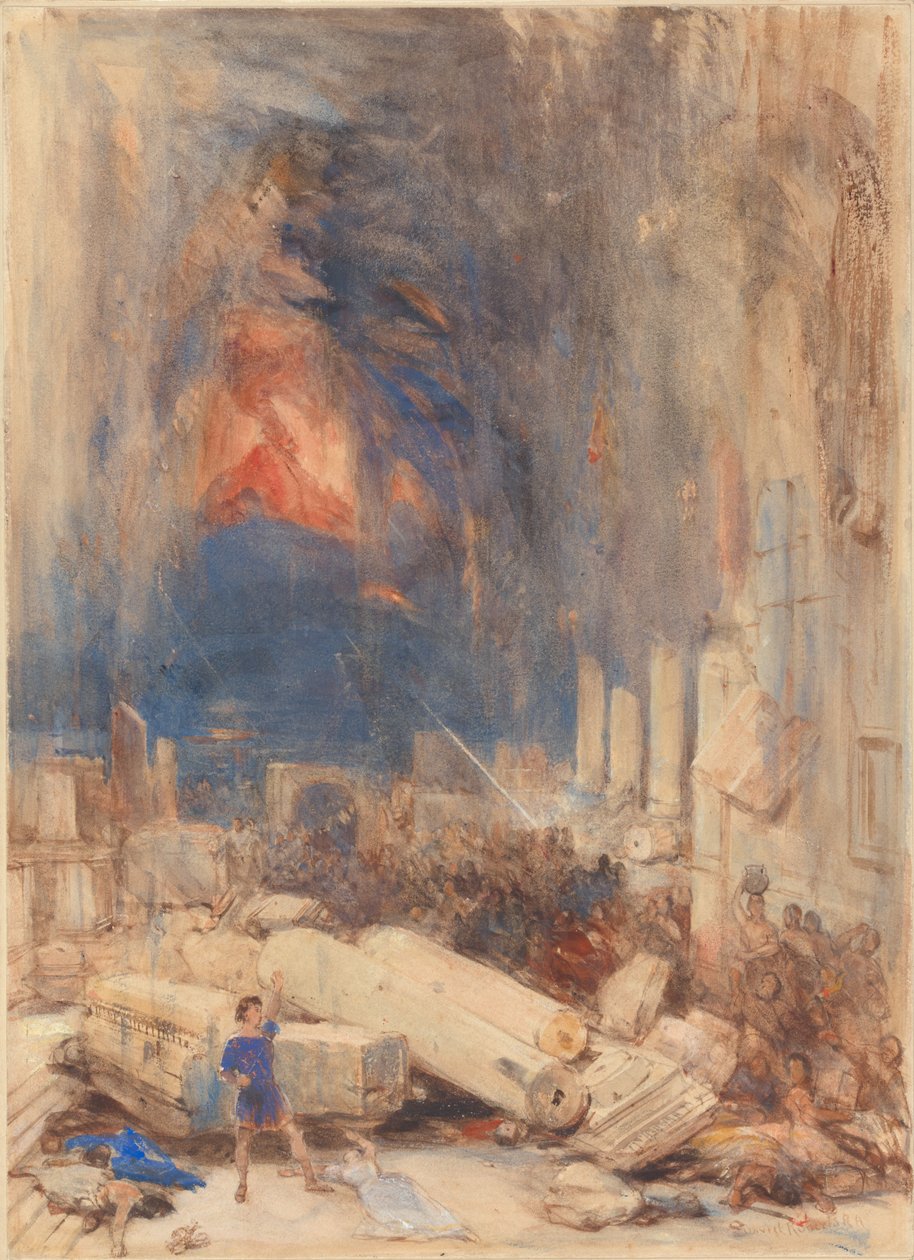 La distruzione di Pompei da David Roberts