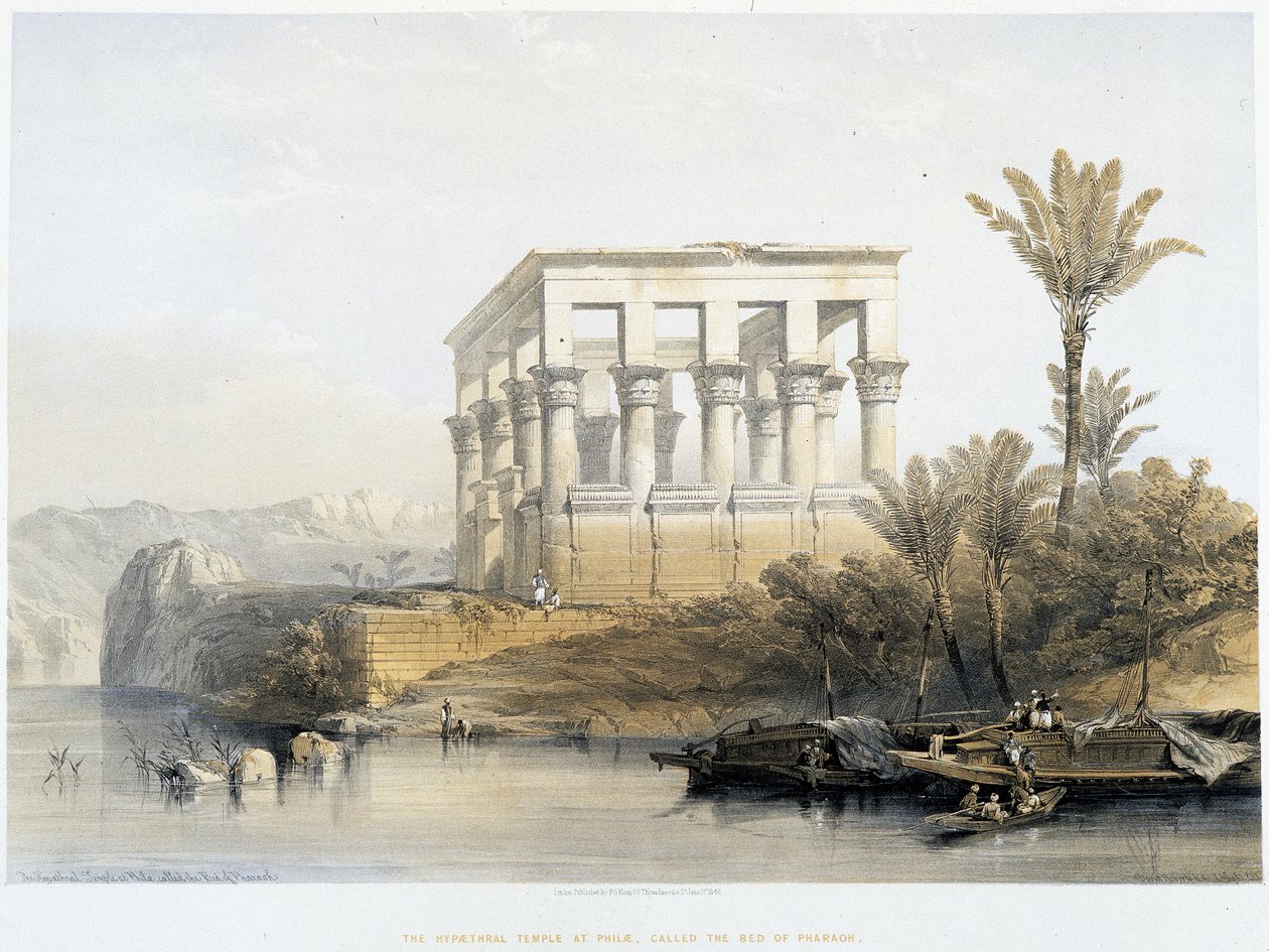 Il Tempio Ipatrale a Philae, chiamato il Letto del Faraone - in "La Terra Santa", Londra 1849 da David Roberts