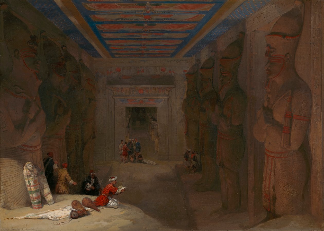 Sala ipostila del grande tempio di Abu Simbel, Egitto da David Roberts