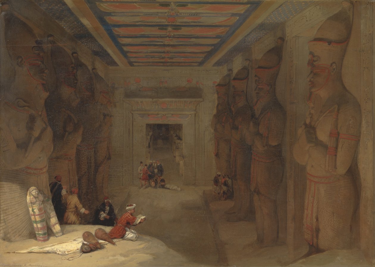 La Sala Ipostila del Grande Tempio di Abu Simbel, Egitto da David Roberts