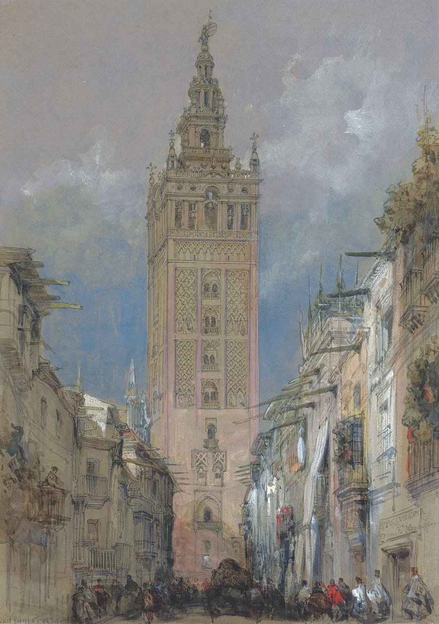 La torre moresca di Siviglia, chiamata la Giralda, Spagna da David Roberts