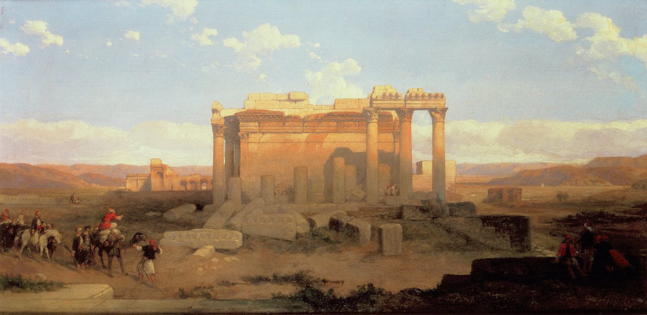 Le rovine del Tempio Minore a Baalbeck da David Roberts