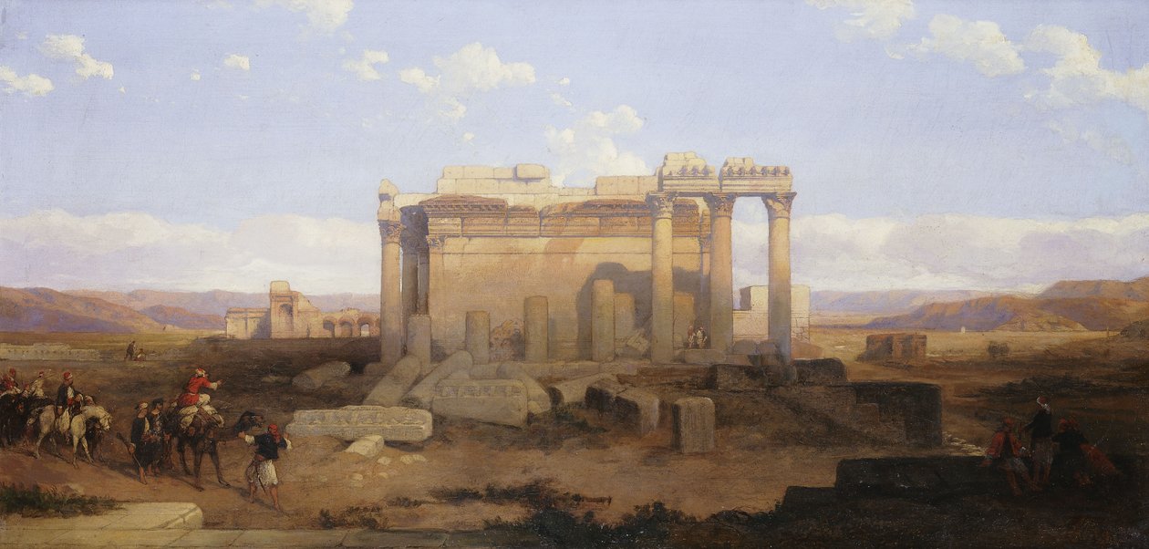 Le rovine del Tempio Minore a Baalbeck da David Roberts