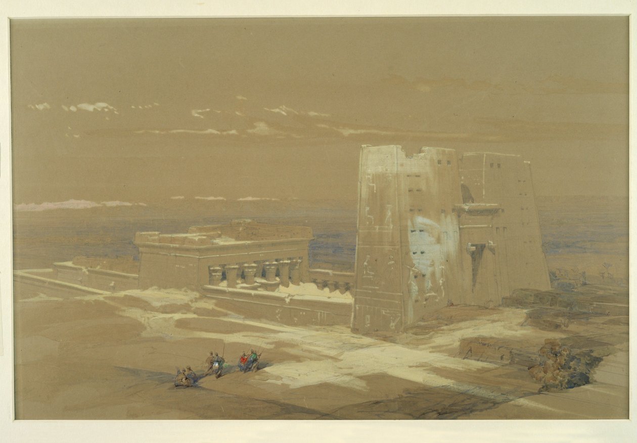Il tempio di Edfu (acquerello) da David Roberts