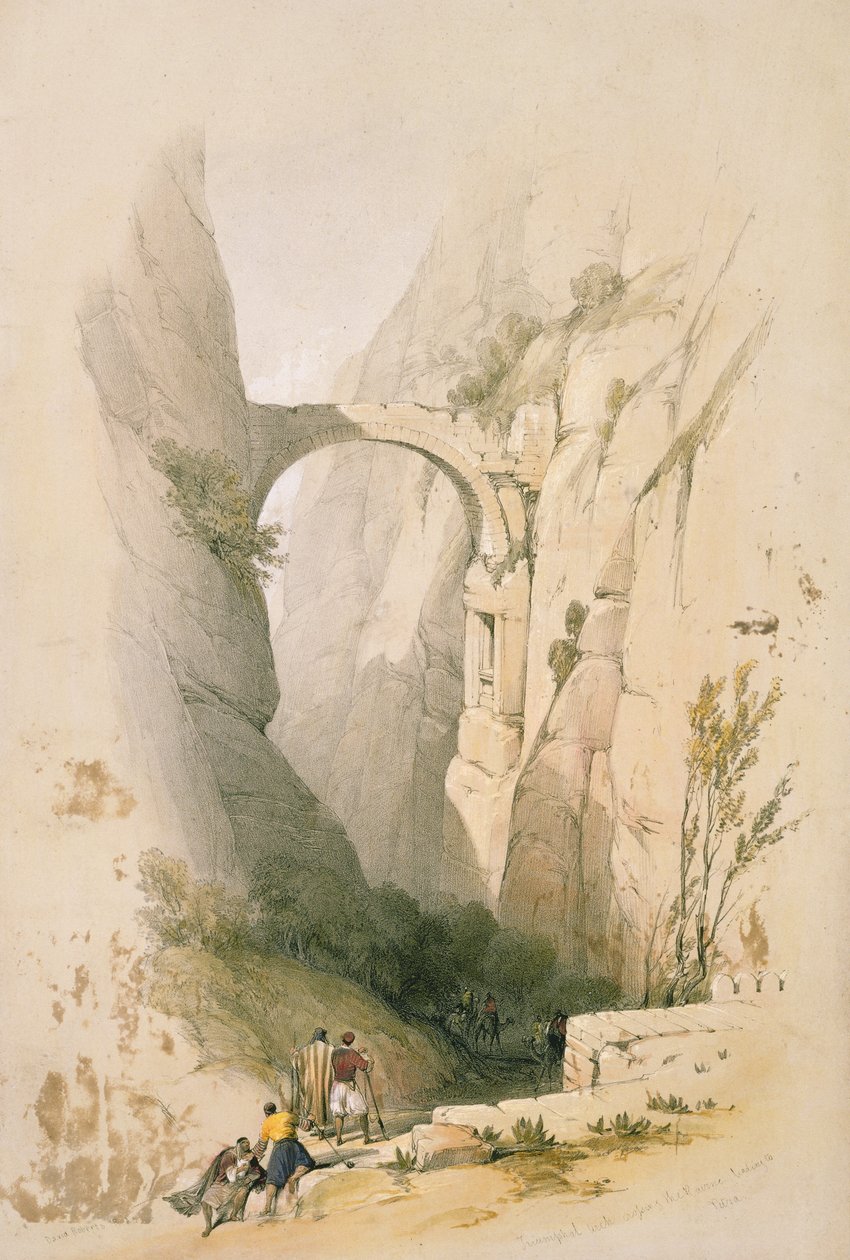Arco di Trionfo che attraversa il burrone che conduce a Petra, tavola 95 dal Volume III di 