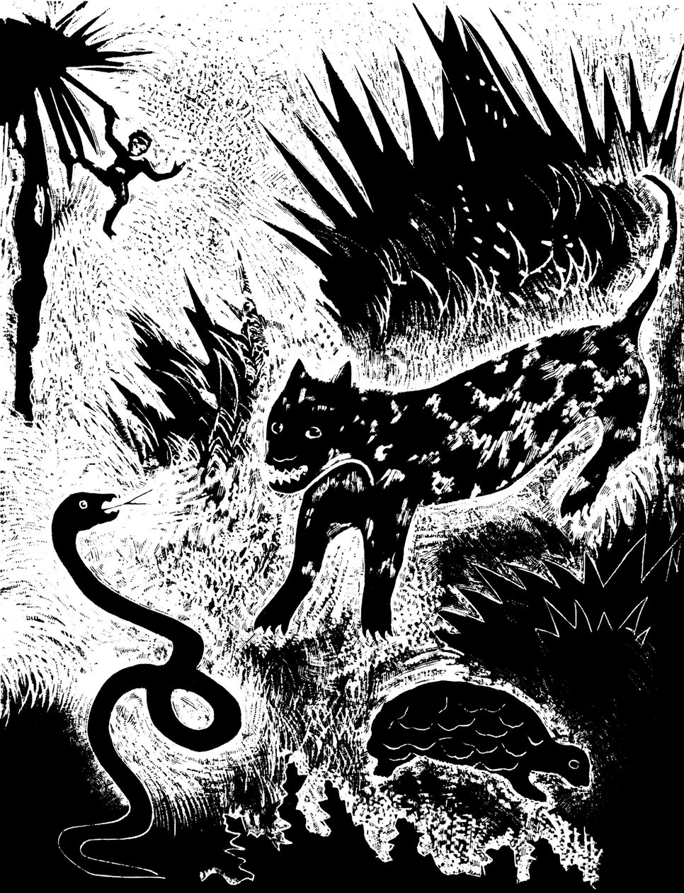 Illustrazione dal libro Just so stories..., di Rudyard Kipling da David Sterenberg