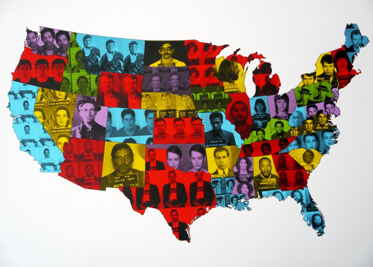 Mappa degli arresti delle celebrità da David Studwell