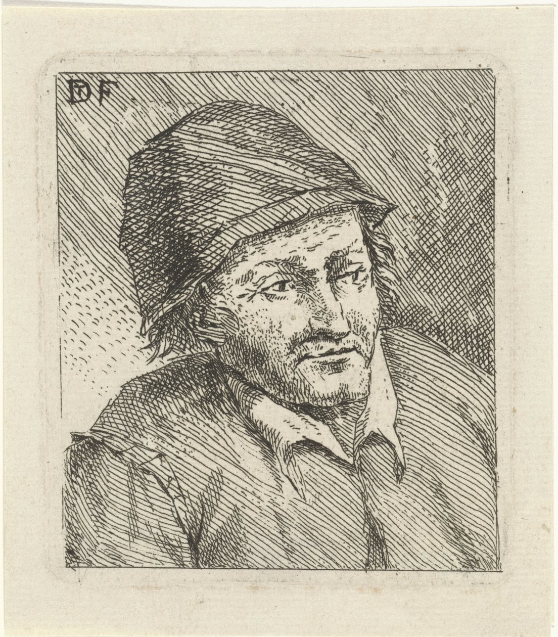 Busto di un uomo con cappello a destra da David Teniers (II)