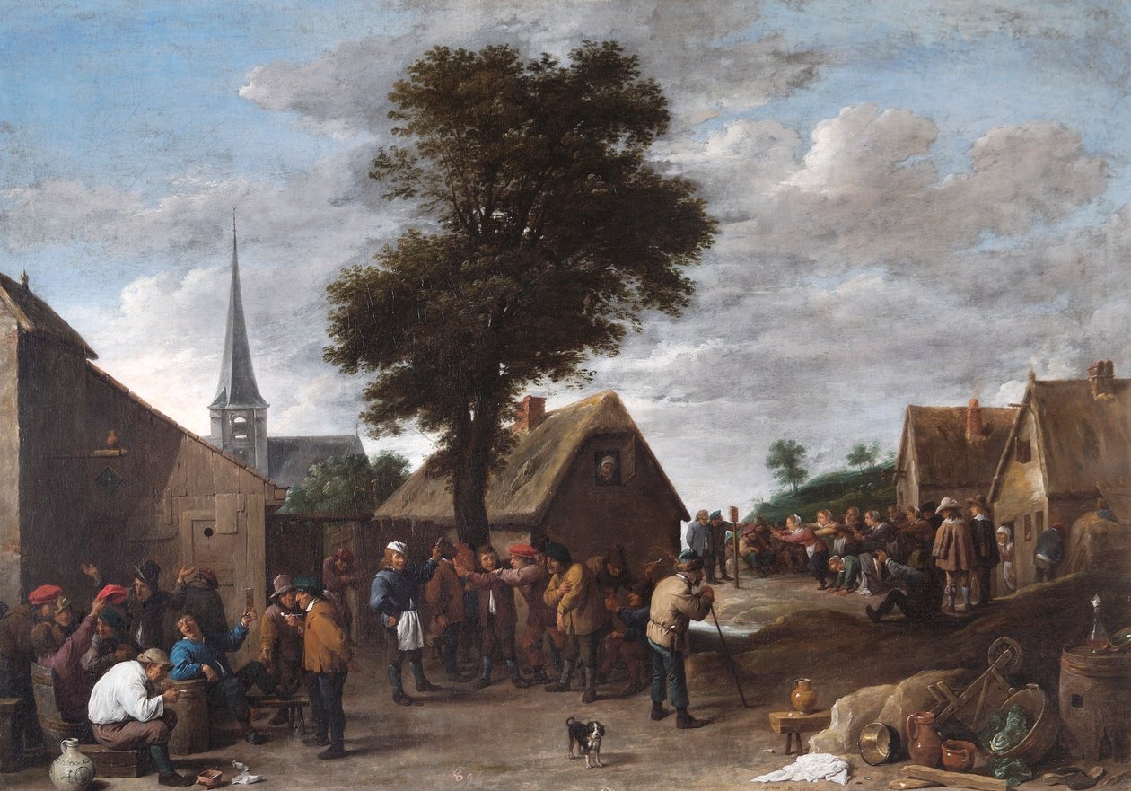 Una festa di villaggio fiammingo da David Teniers II