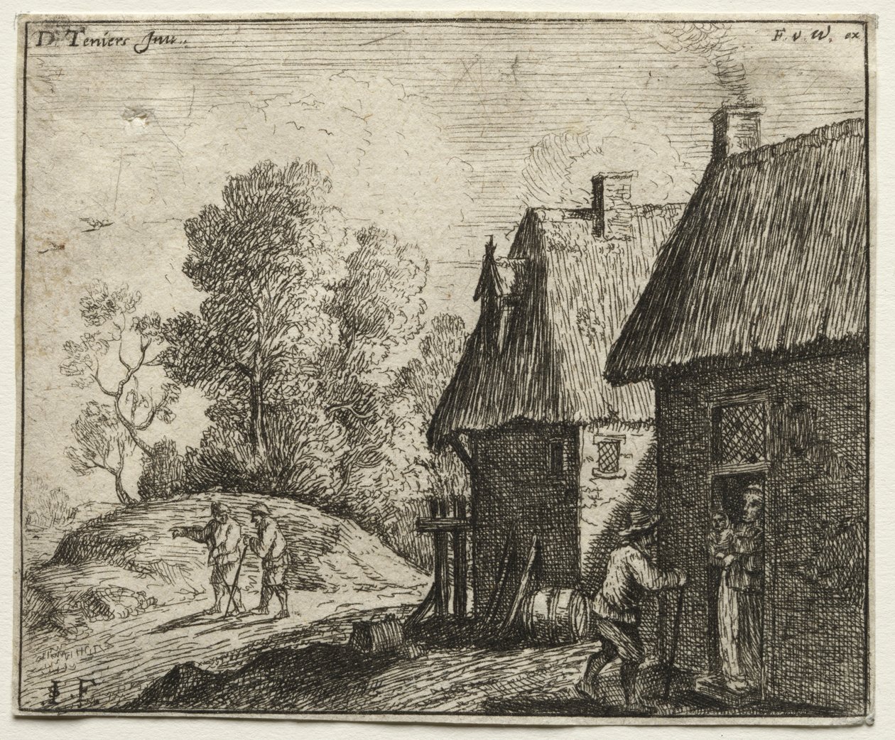 Contadino che parla con una donna da David Teniers the Elder