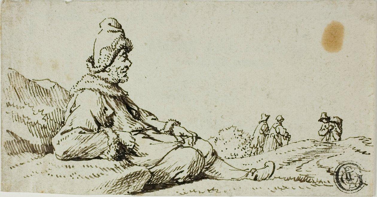 Uomo che riposa nel paesaggio da David Teniers the Younger