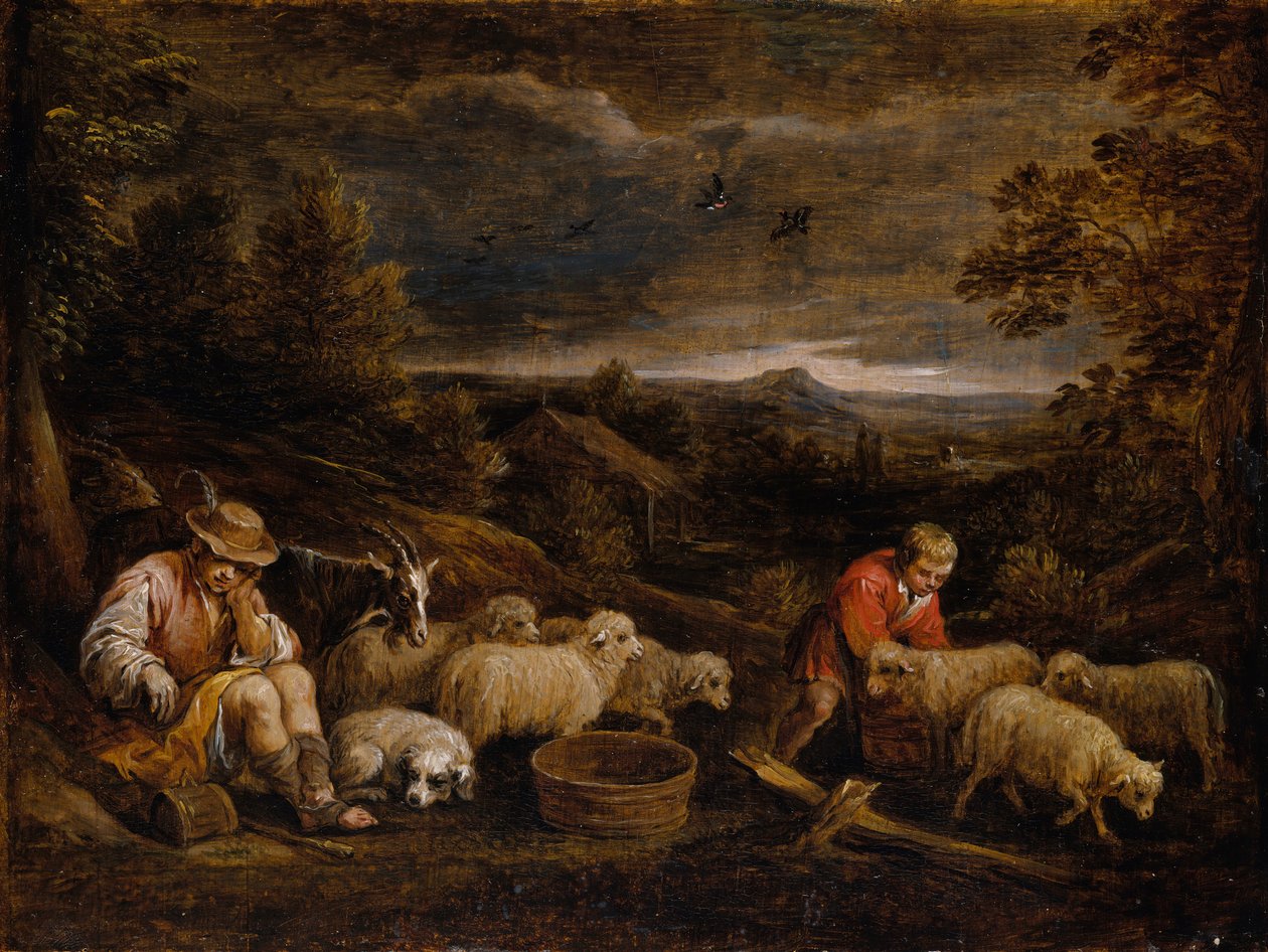 Pastori e pecore da David Teniers the Younger