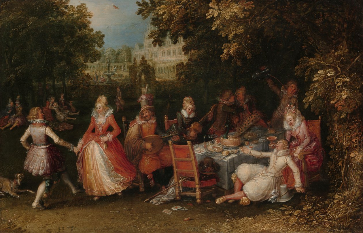 La Festa in Giardino, c.1610 da David Vinckeboons