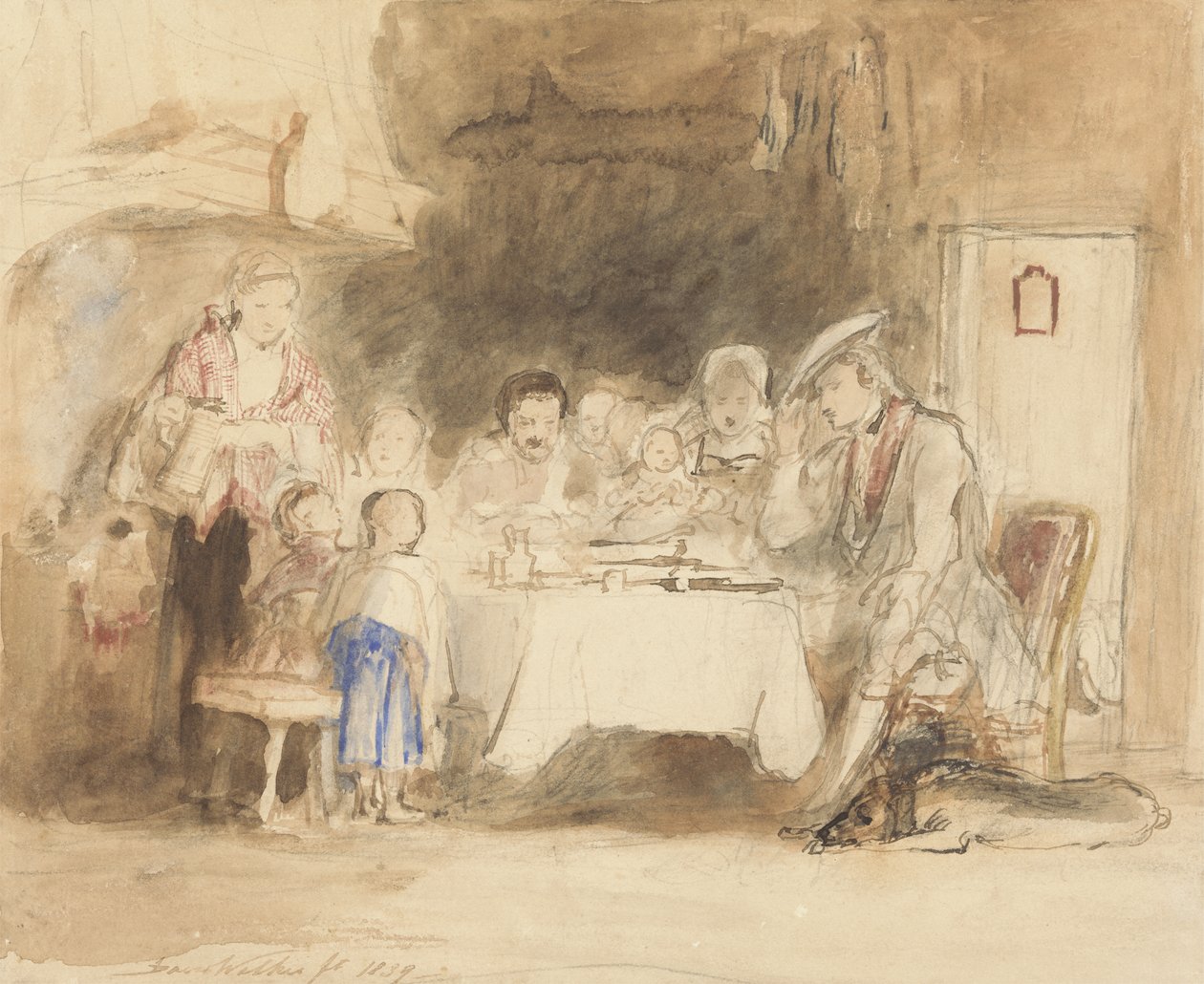Preghiera prima del pasto, 1839 da David Wilkie