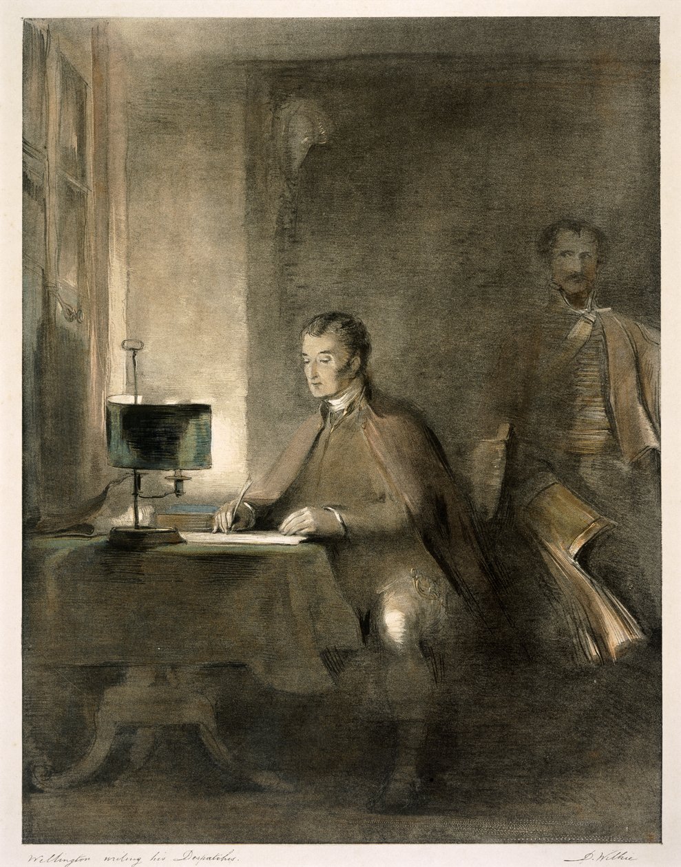 Wellington che scrive i suoi dispacci da David Wilkie