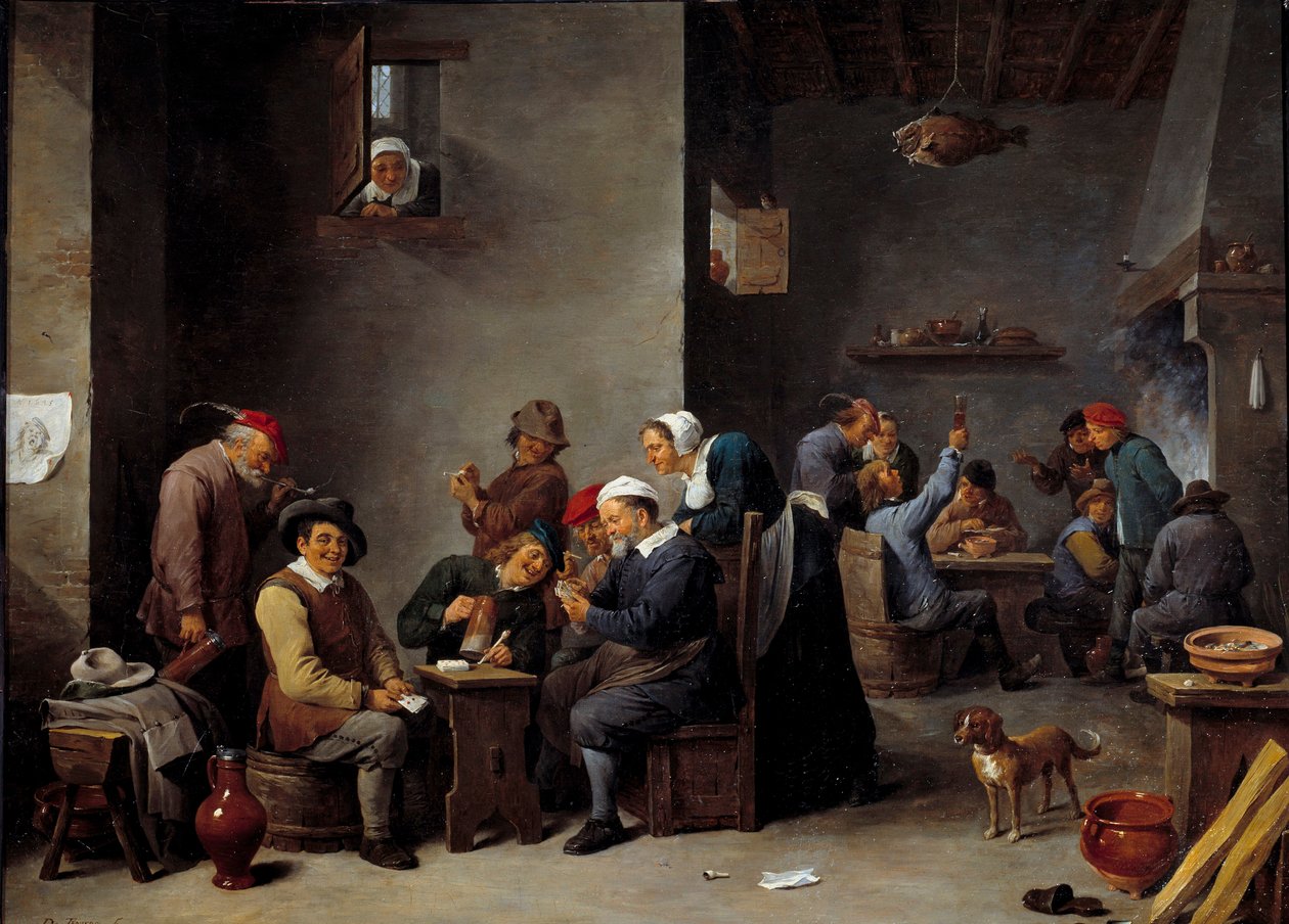 Interno di cabaret. Il gioco delle carte da David Teniers the Younger