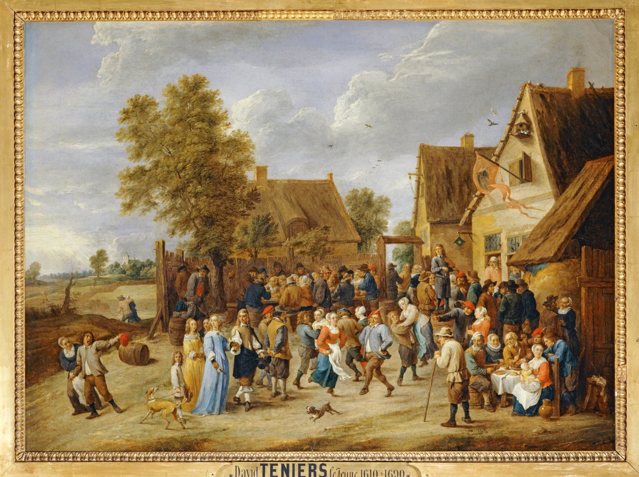 Festa di paese con coppia aristocratica ... da David the Younger Teniers