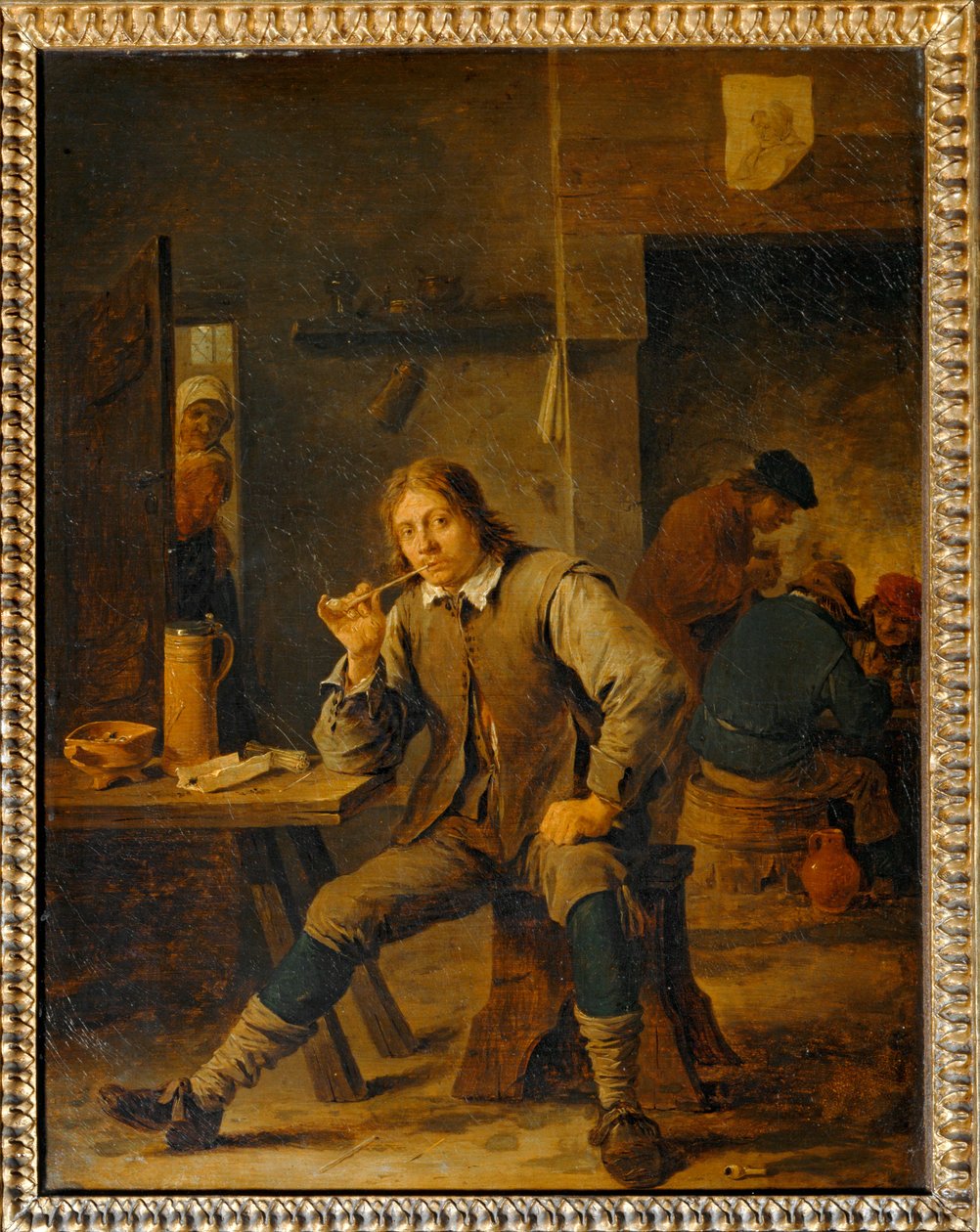 Fumatore appoggiato a un tavolo ... da David the Younger Teniers