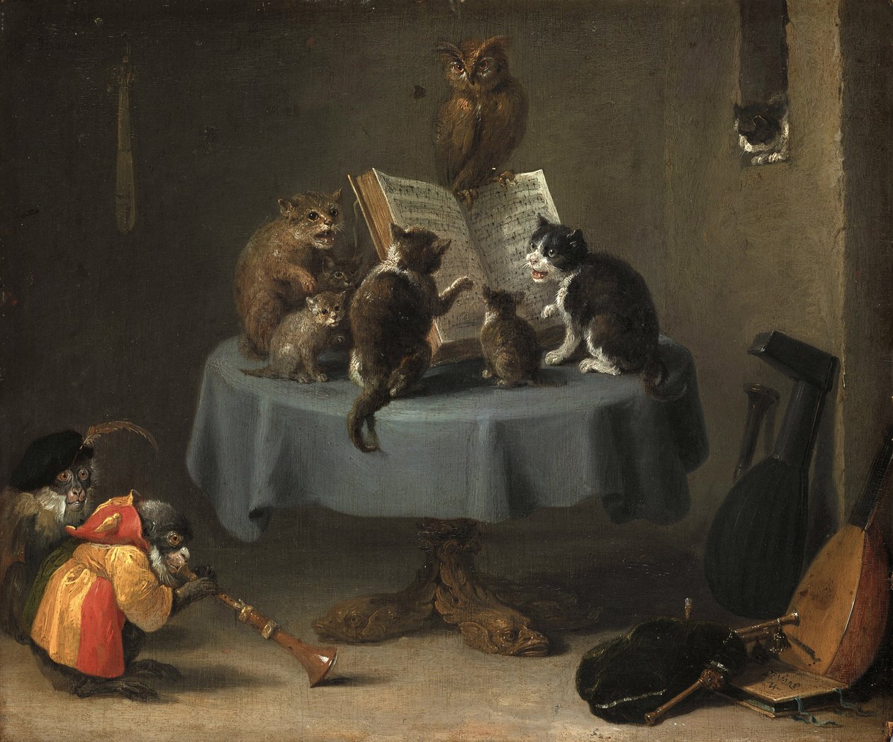 Il concerto dei gatti da David Teniers the Younger