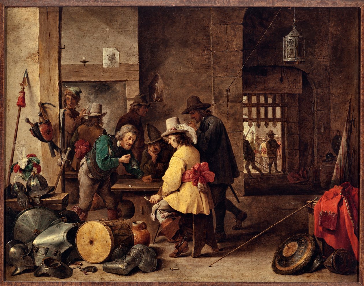 La guardia, soldati che giocano e scommettono da David Teniers the Younger