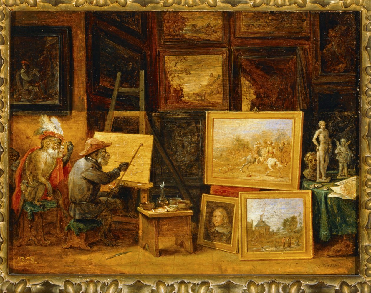 La scimmia pittrice ... da David the Younger Teniers