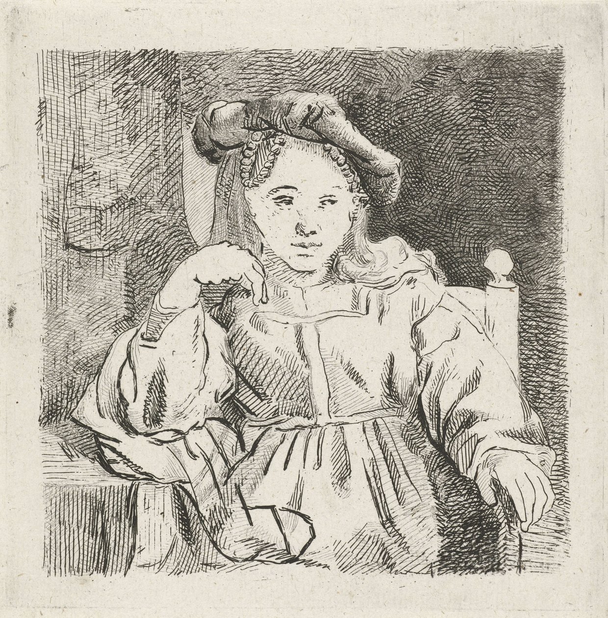 Ragazza seduta da David van der Kellen