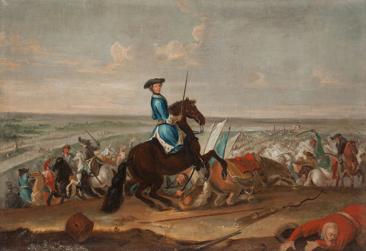 Il re Carlo XII (Carl di Svezia) (1682-1718) alla battaglia di Narva da David von Krafft