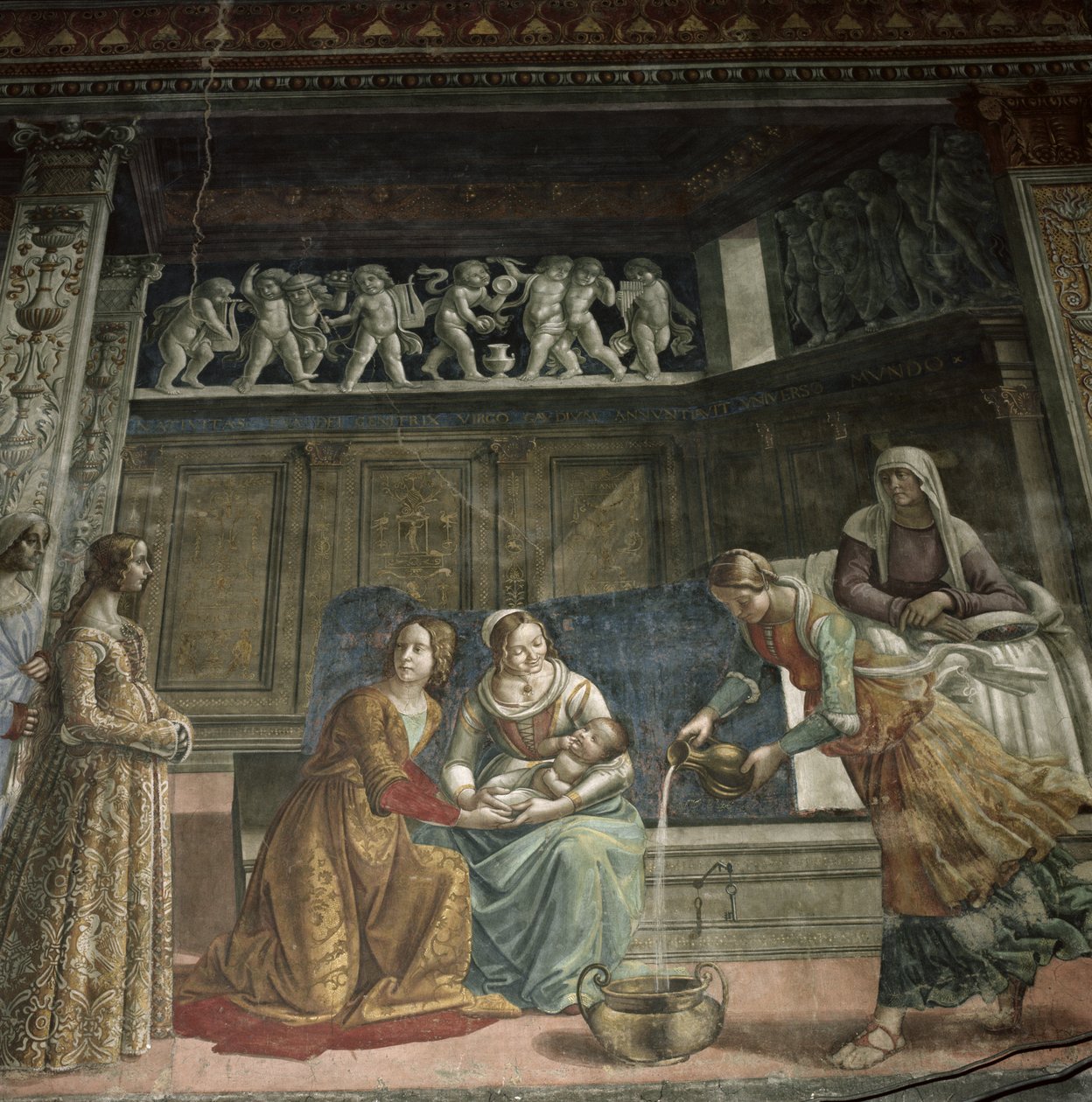 La nascita della Vergine, 1485-90 (dettaglio) da Domenico Ghirlandaio