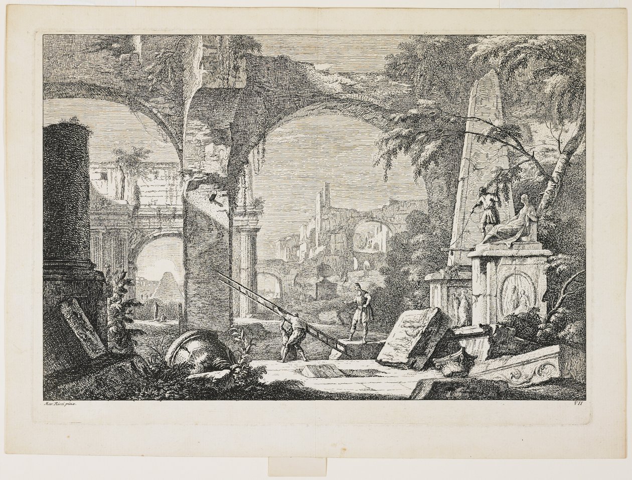 Veduta immaginaria con rovine antiche da Davide Antonio Fossati