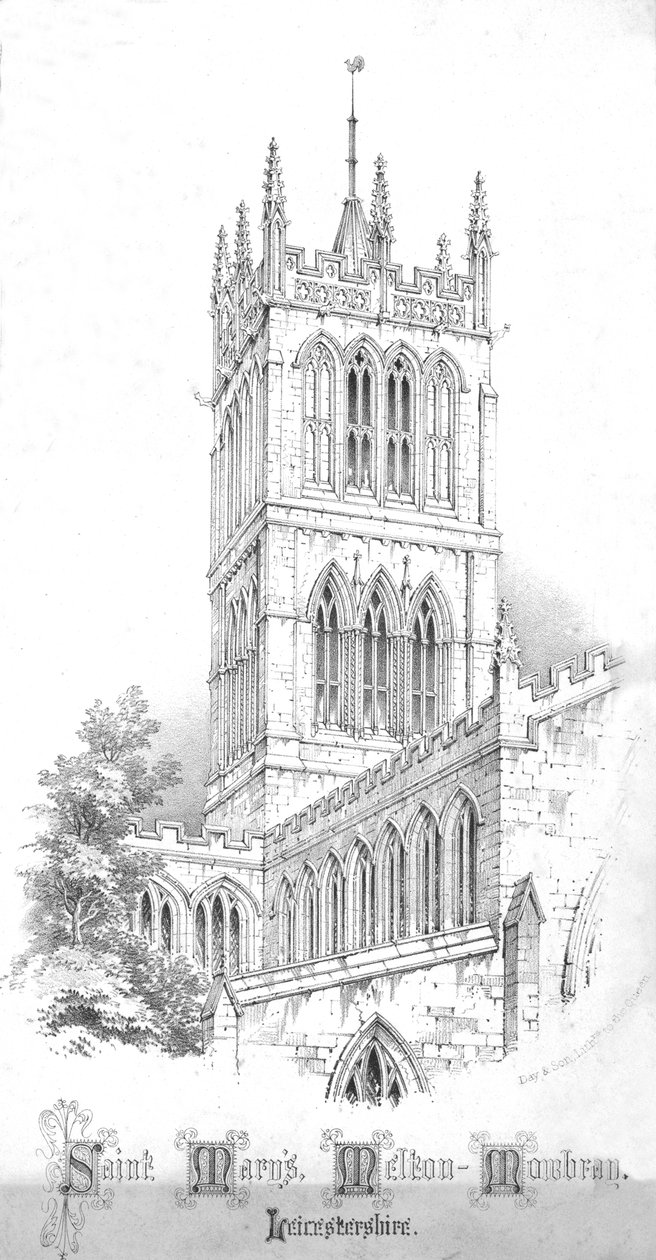 Santa Maria, Melton-Mowbray, Leicestershire, c1850 da Day and Son
