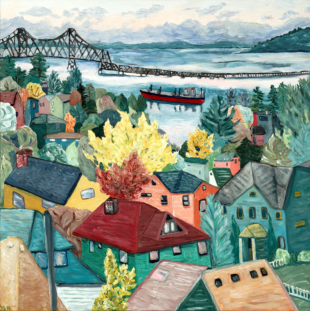 Astoria View, 2015 (acrilico su tela) da Deborah Eve Alastra