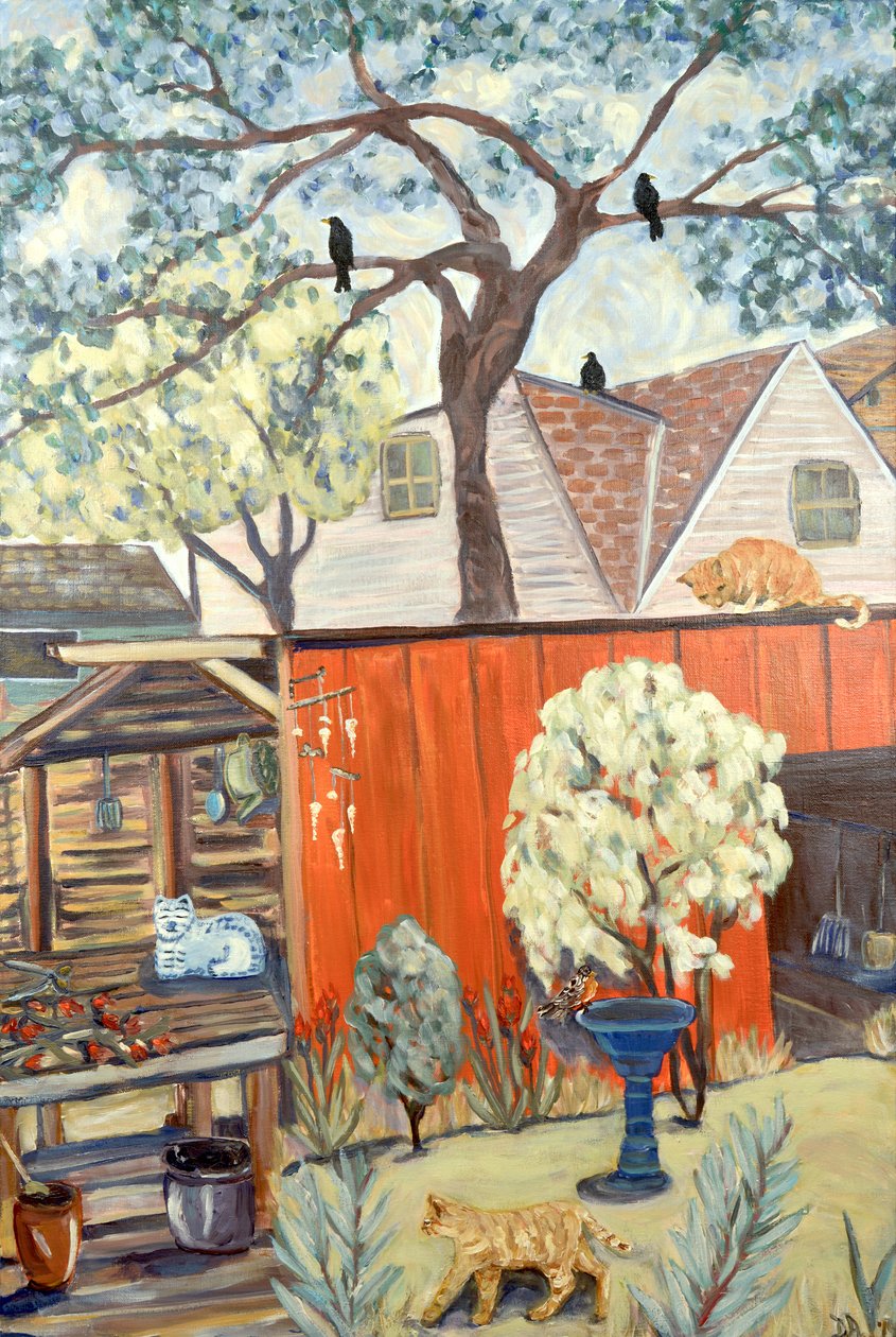 Giungla del cortile, 2019 (acrilico su tela) da Deborah Eve Alastra