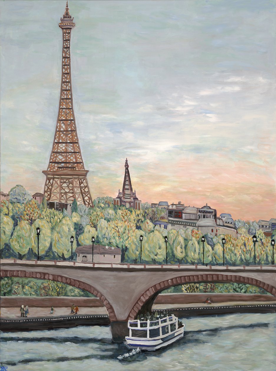 Veduta della Torre Eiffel, 2017 (acrilico su tela) da Deborah Eve Alastra