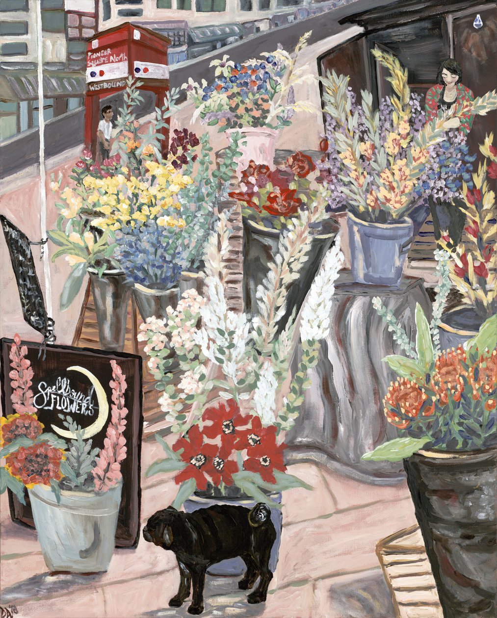 Flower Lady, 2018 (acrilico su tela) da Deborah Eve Alastra