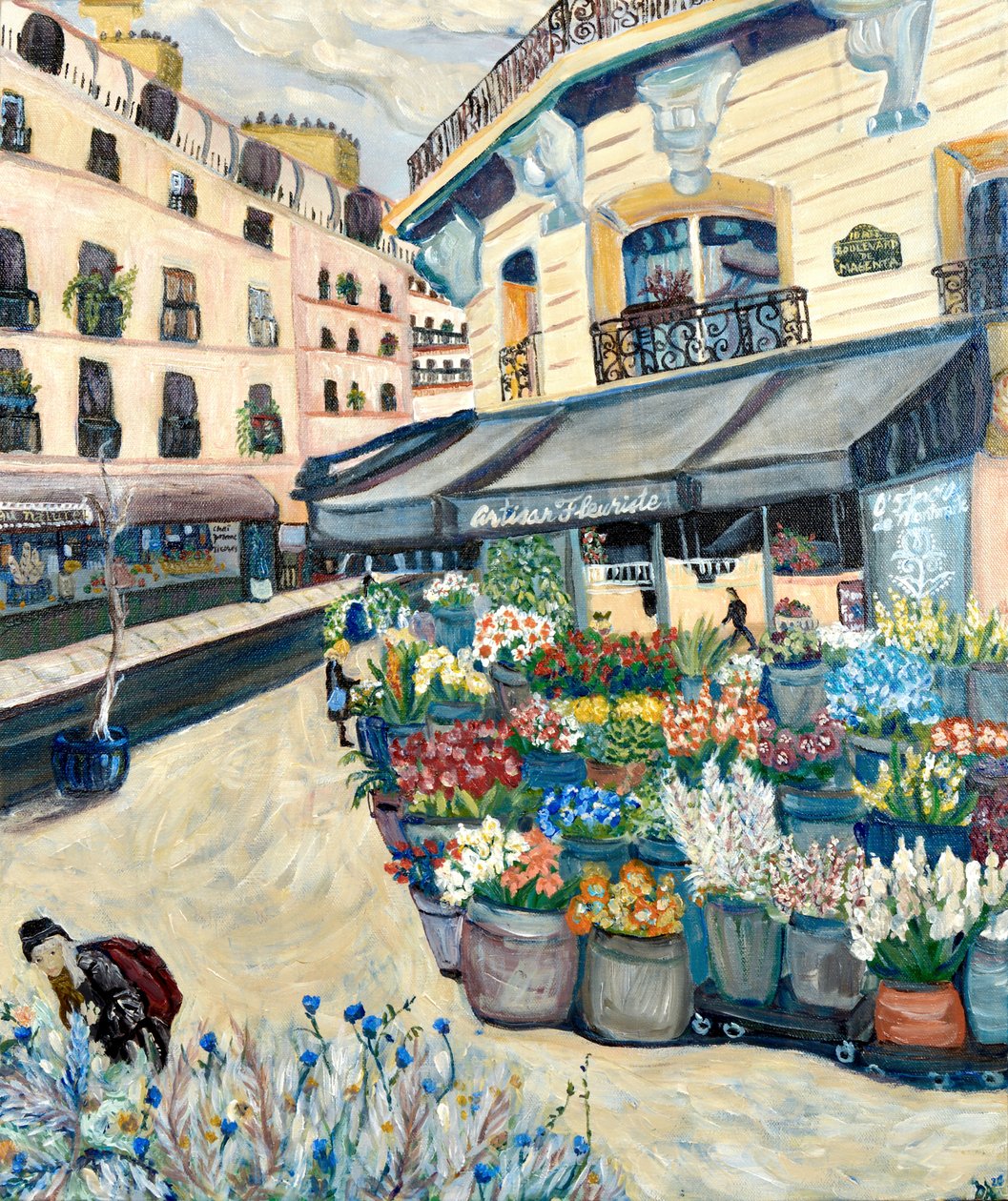 Flower Shopper, 2020 (acrilico su tela) da Deborah Eve Alastra
