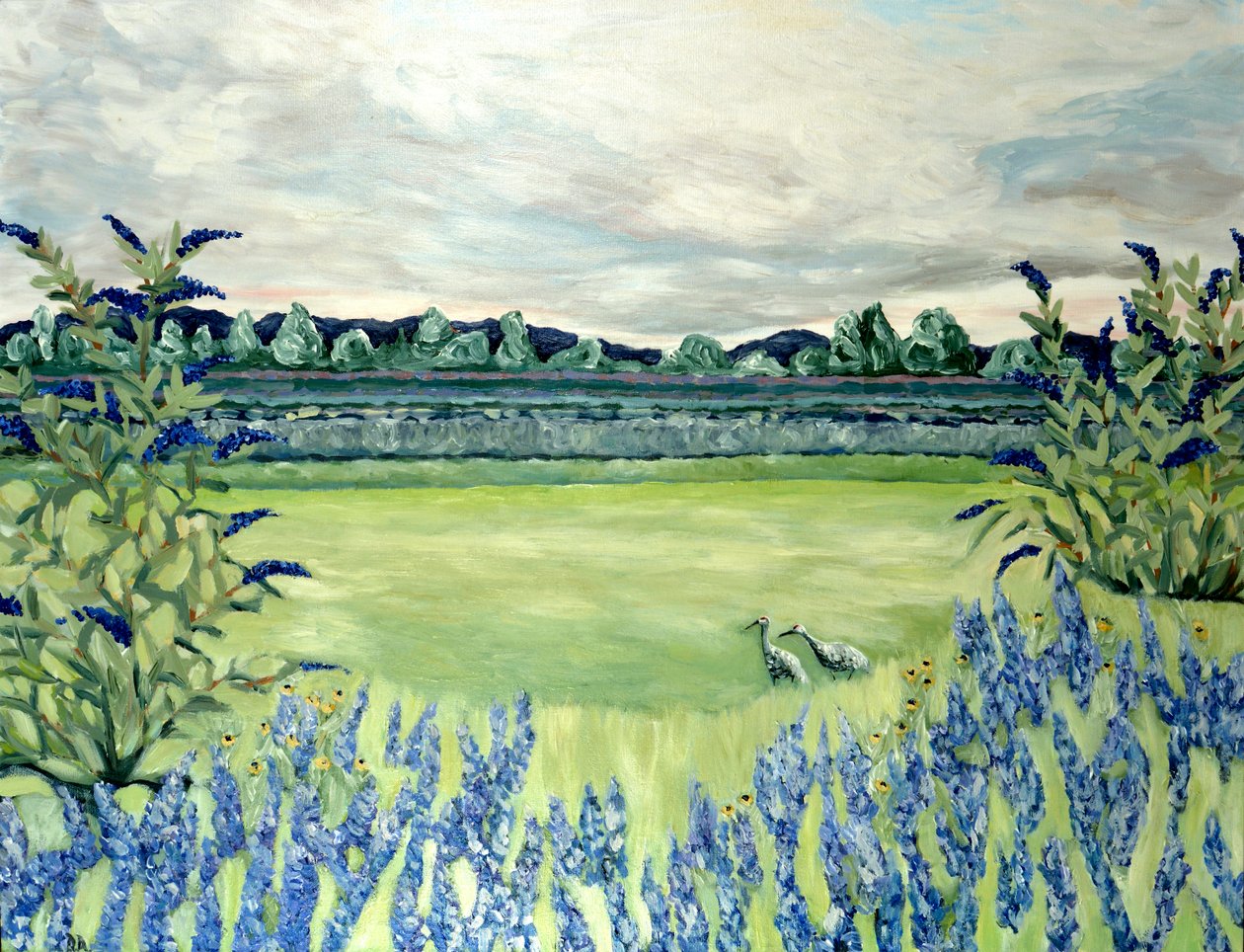 Campi di lavanda, 2015 (acrilico su tela) da Deborah Eve Alastra