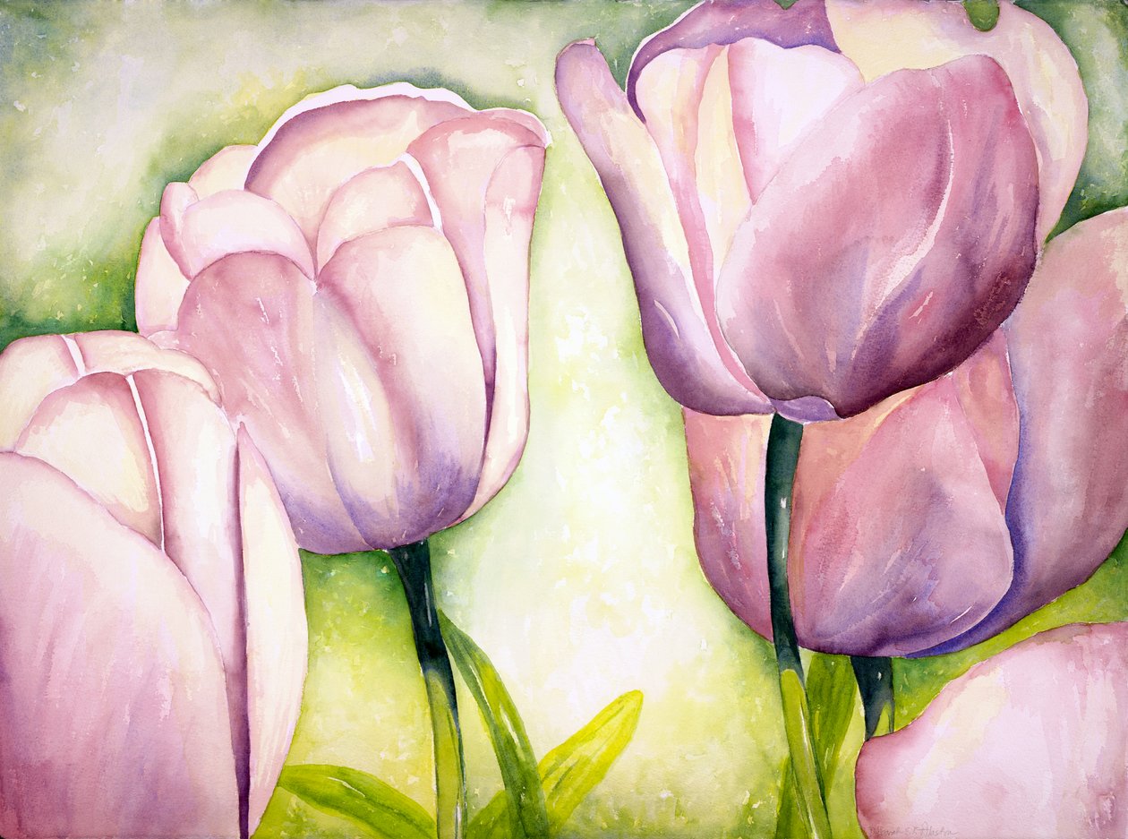 Tulipani di lavanda, 2006 (acquerello) da Deborah Eve Alastra
