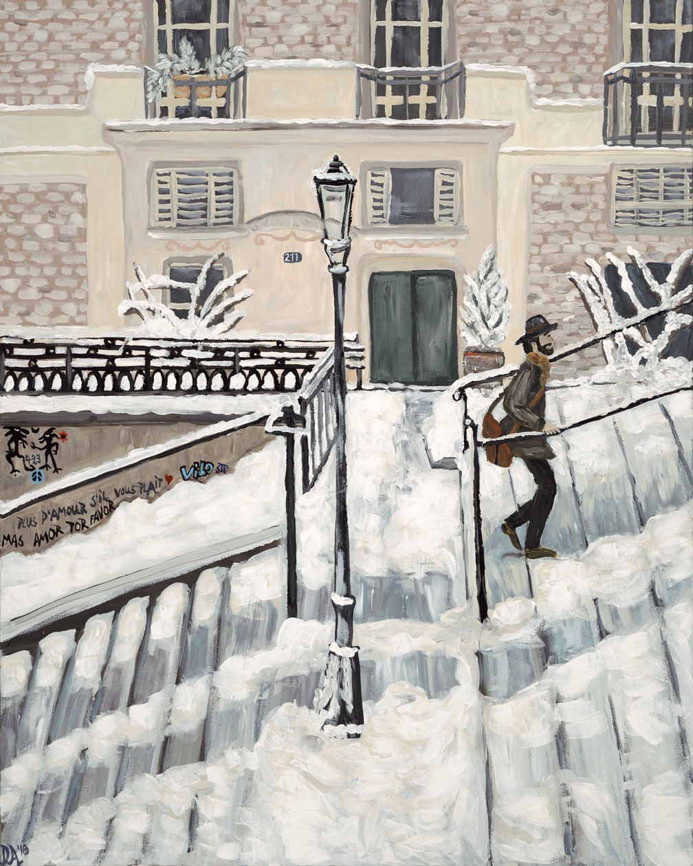 Neve di Montmartre, 2017 (acrilico su tela) da Deborah Eve Alastra