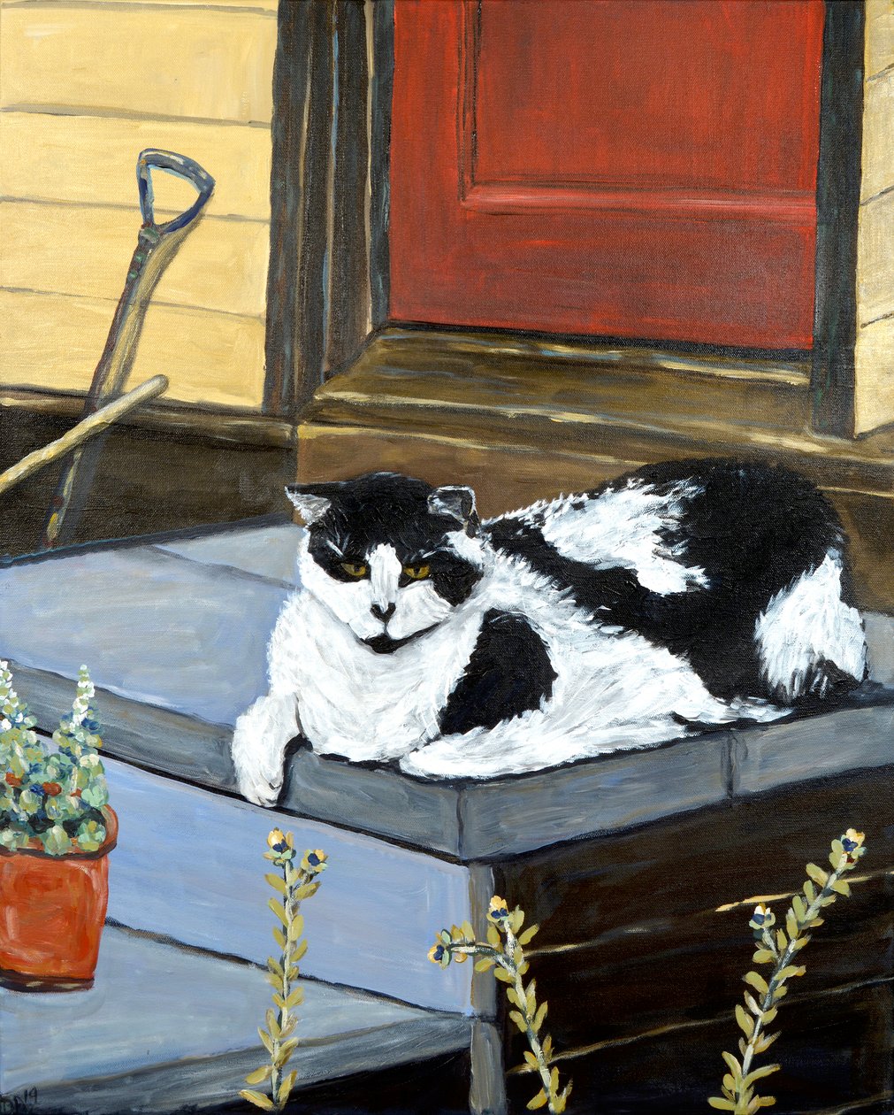 Il gatto del vicino, 2020 (acrilico su tela) da Deborah Eve Alastra