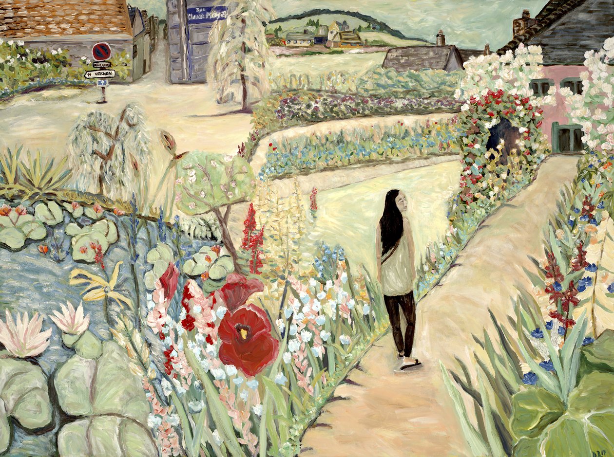 Nita a Giverny, 2017 (acrilico su tela) da Deborah Eve Alastra